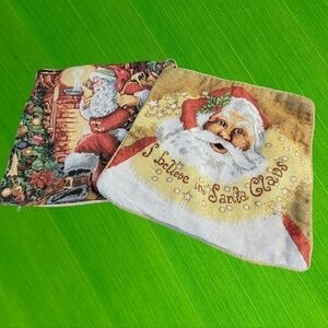 Majestic Tapestry Christmas Santa Claus set of 2 Pillow Covers T09